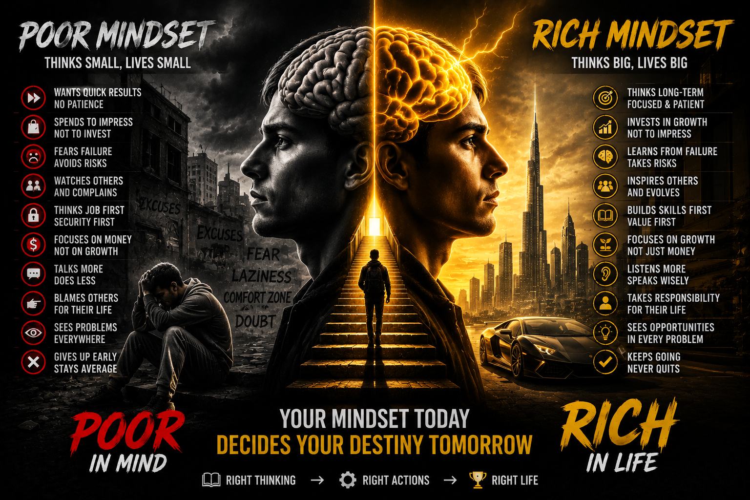 Rich Mindset vs Poor Mindset — The Battle Nobody Can See