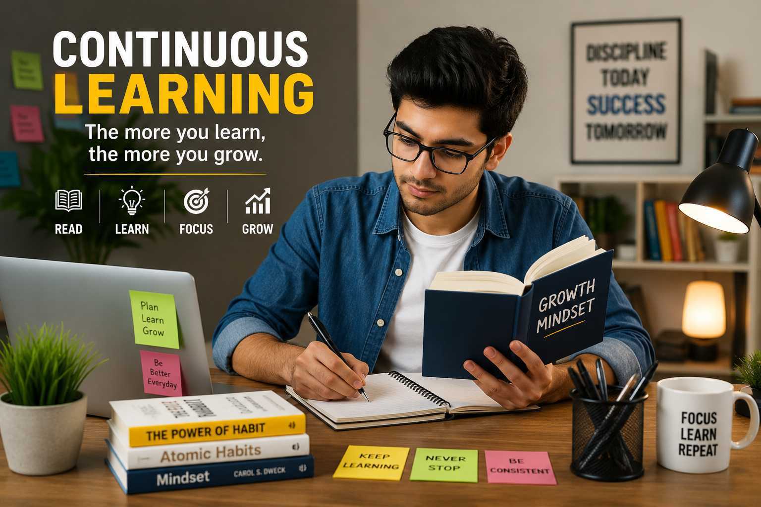 "Continuous learning and self improvement habits"