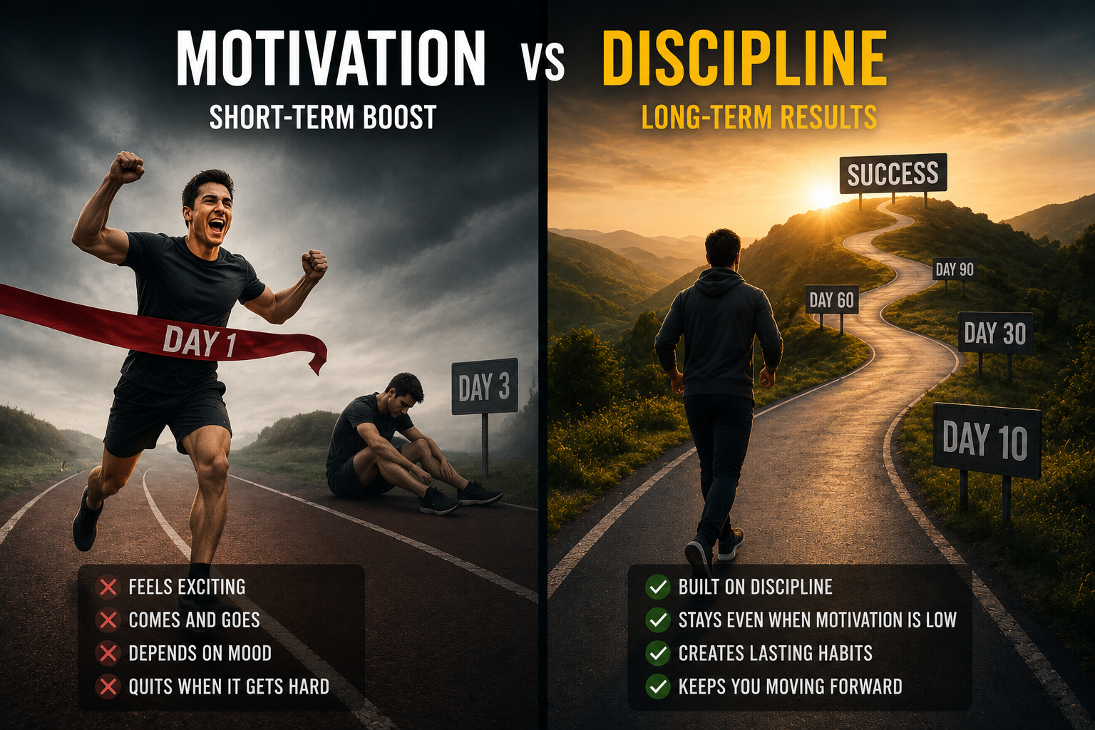Discipline vs motivation comparison