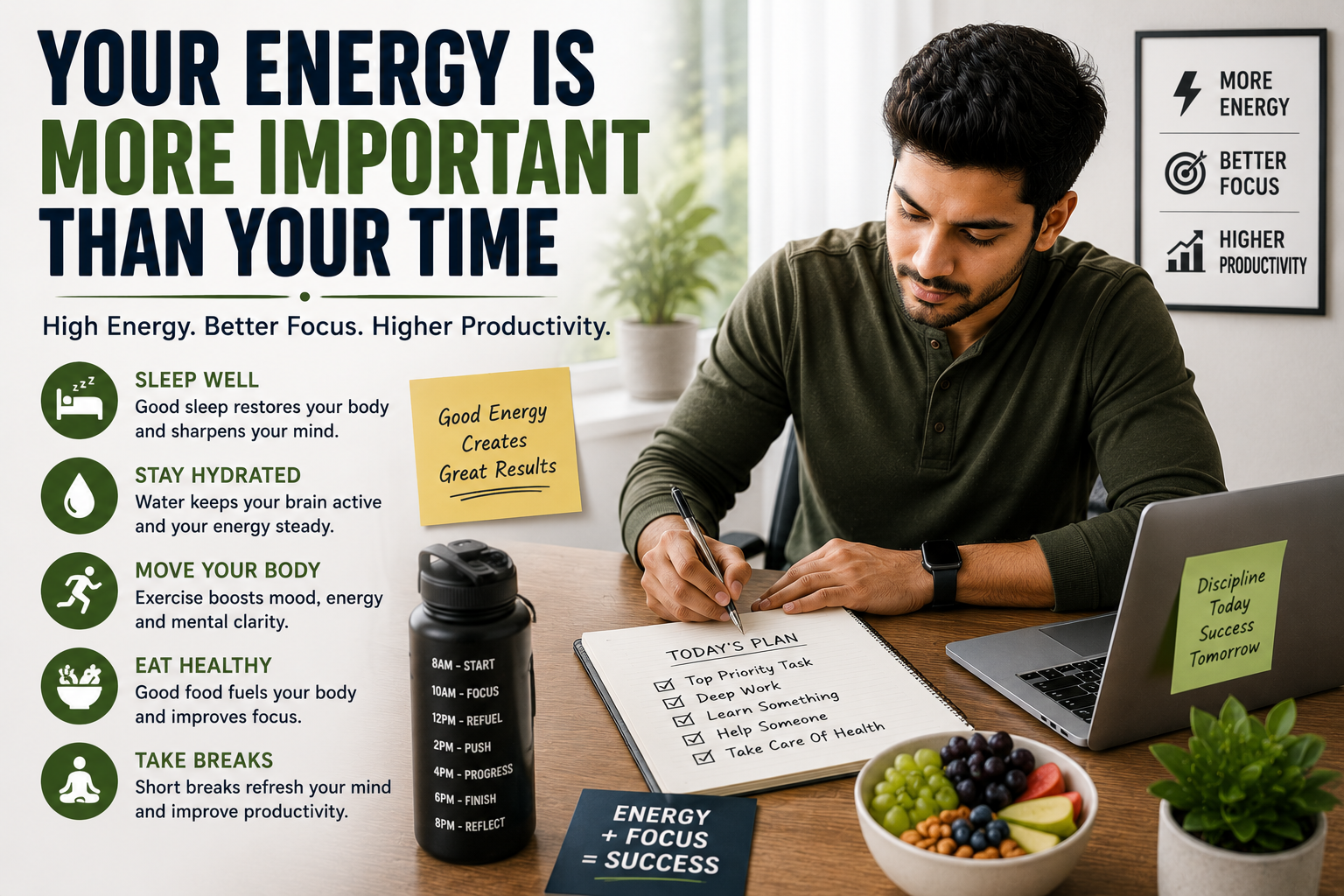 Healthy lifestyle habits that improve energy focus and productivity