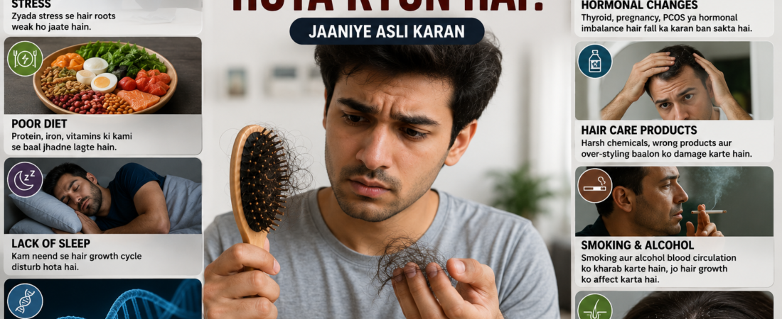 Hair Fall Kyun Hota Hai? Causes, Myths Aur Effective Solutions
