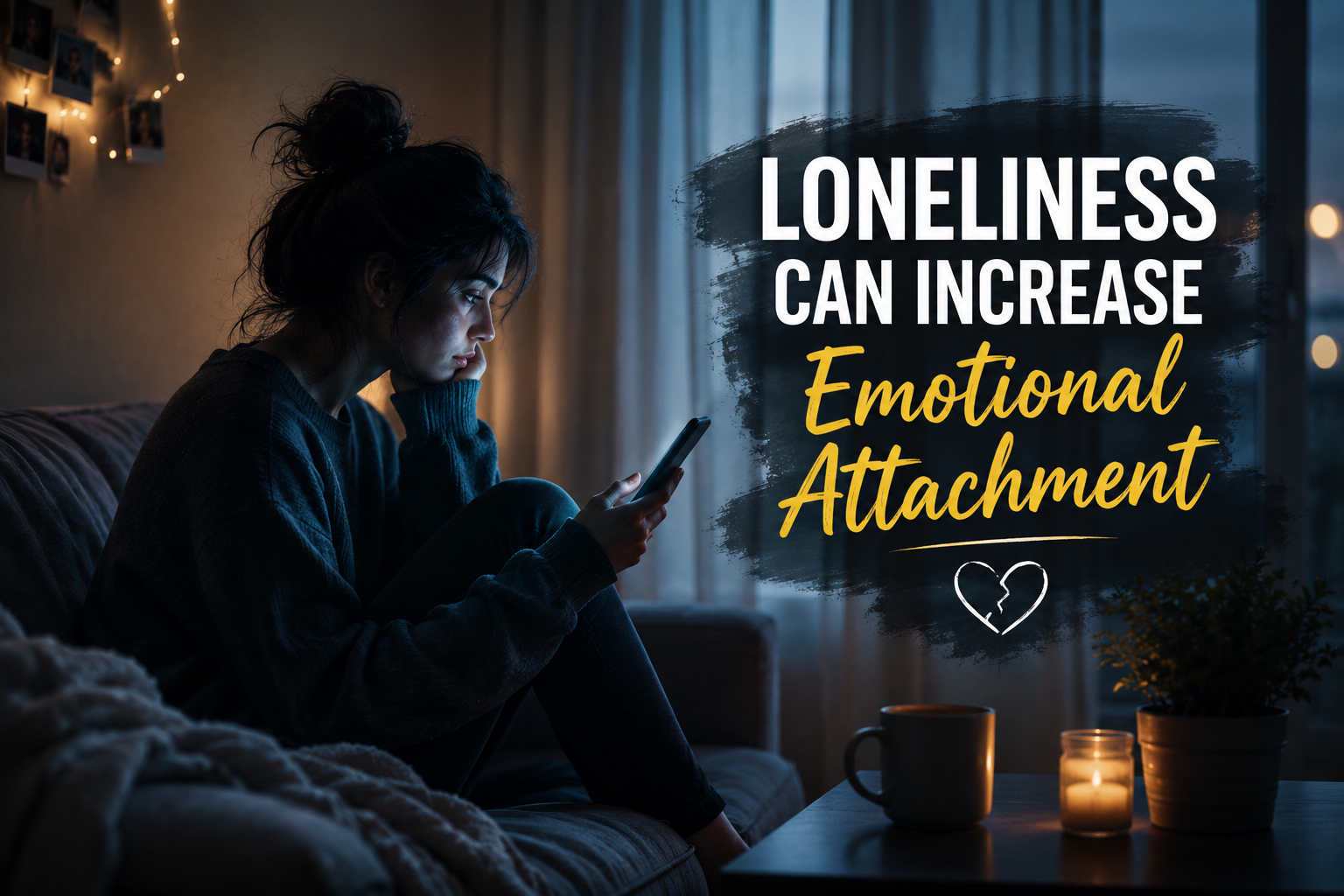 Lonely person experiencing emotional attachment due to lack of connection