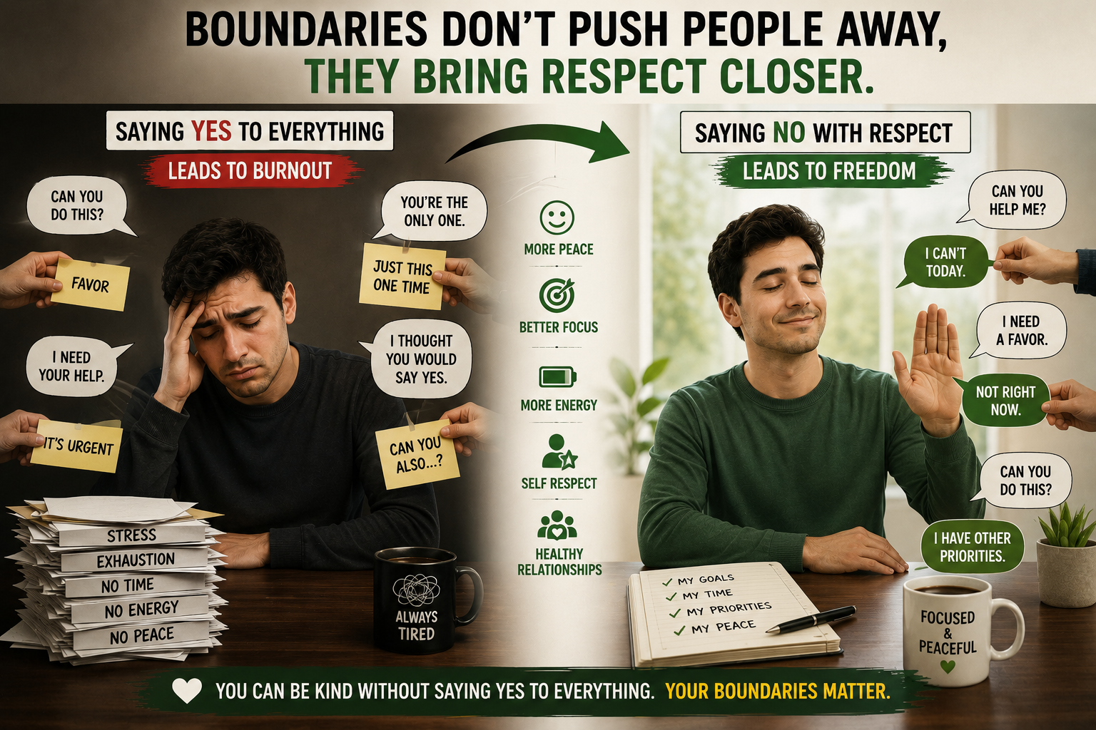 Healthy boundaries and saying no without feeling guilty